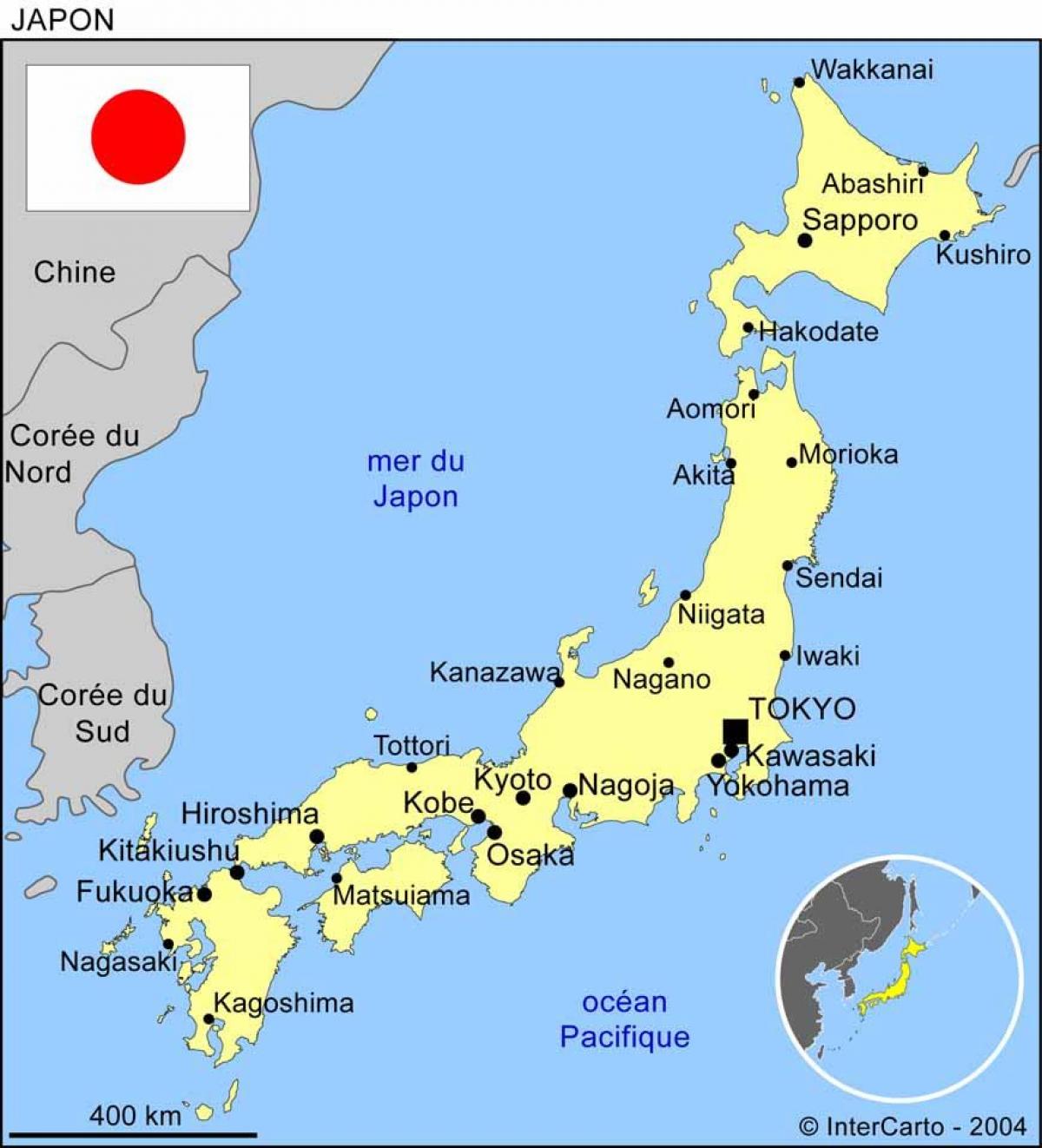 Japón en un mapa
