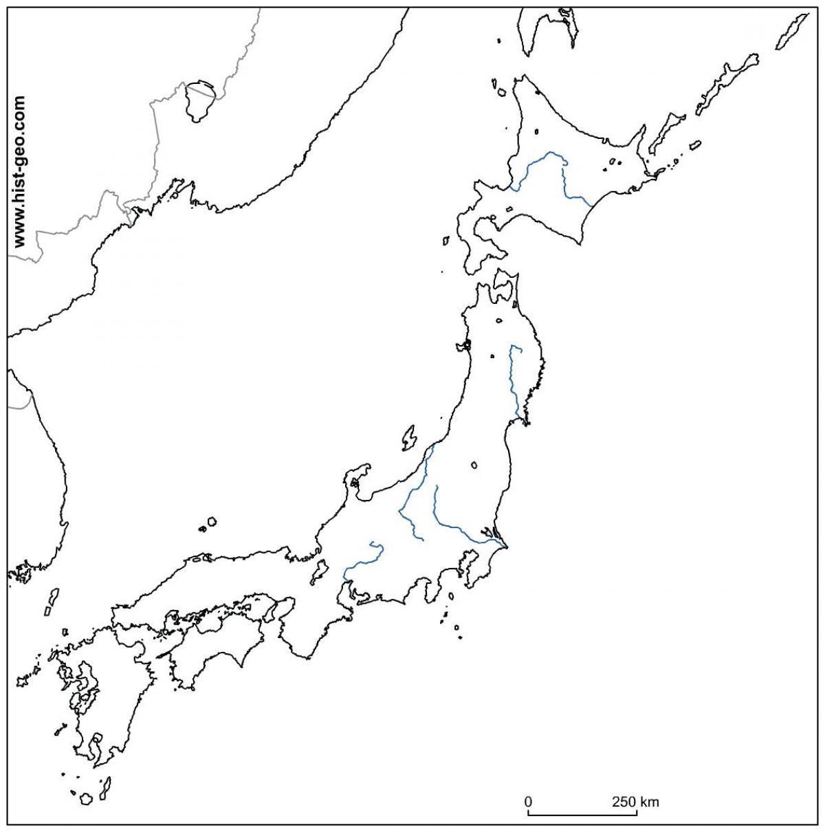 Mapa de los ríos de Japón