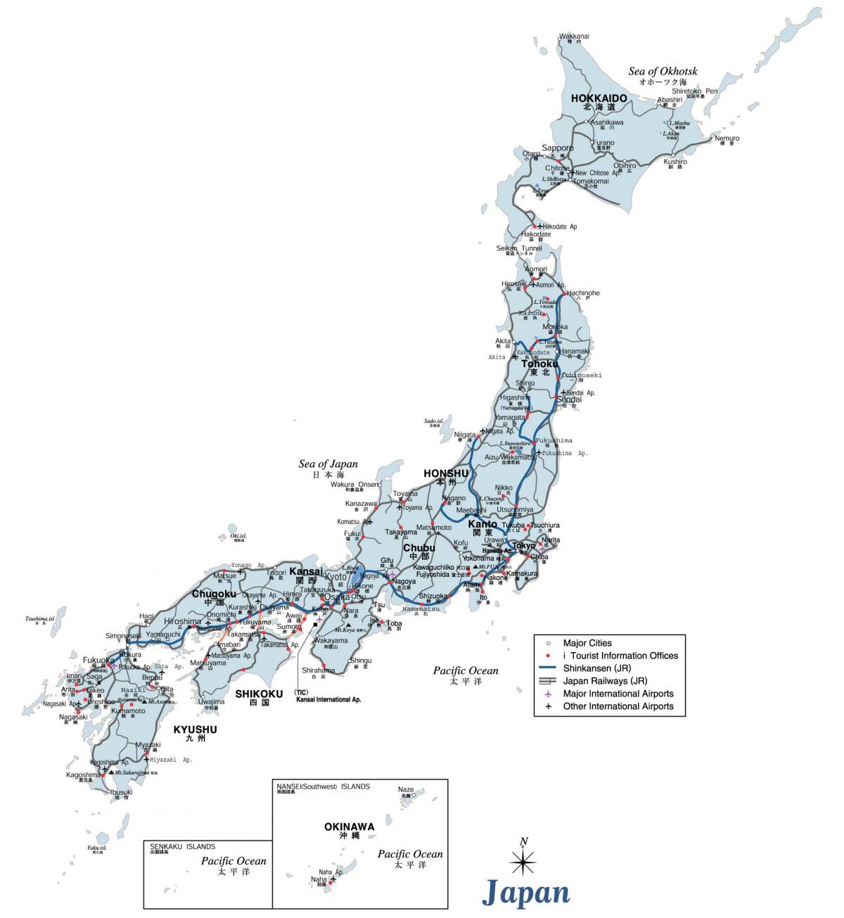 Mapa de la autopista de Japón
