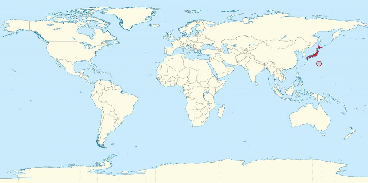 Ubicación de Japón en el mapa mundial