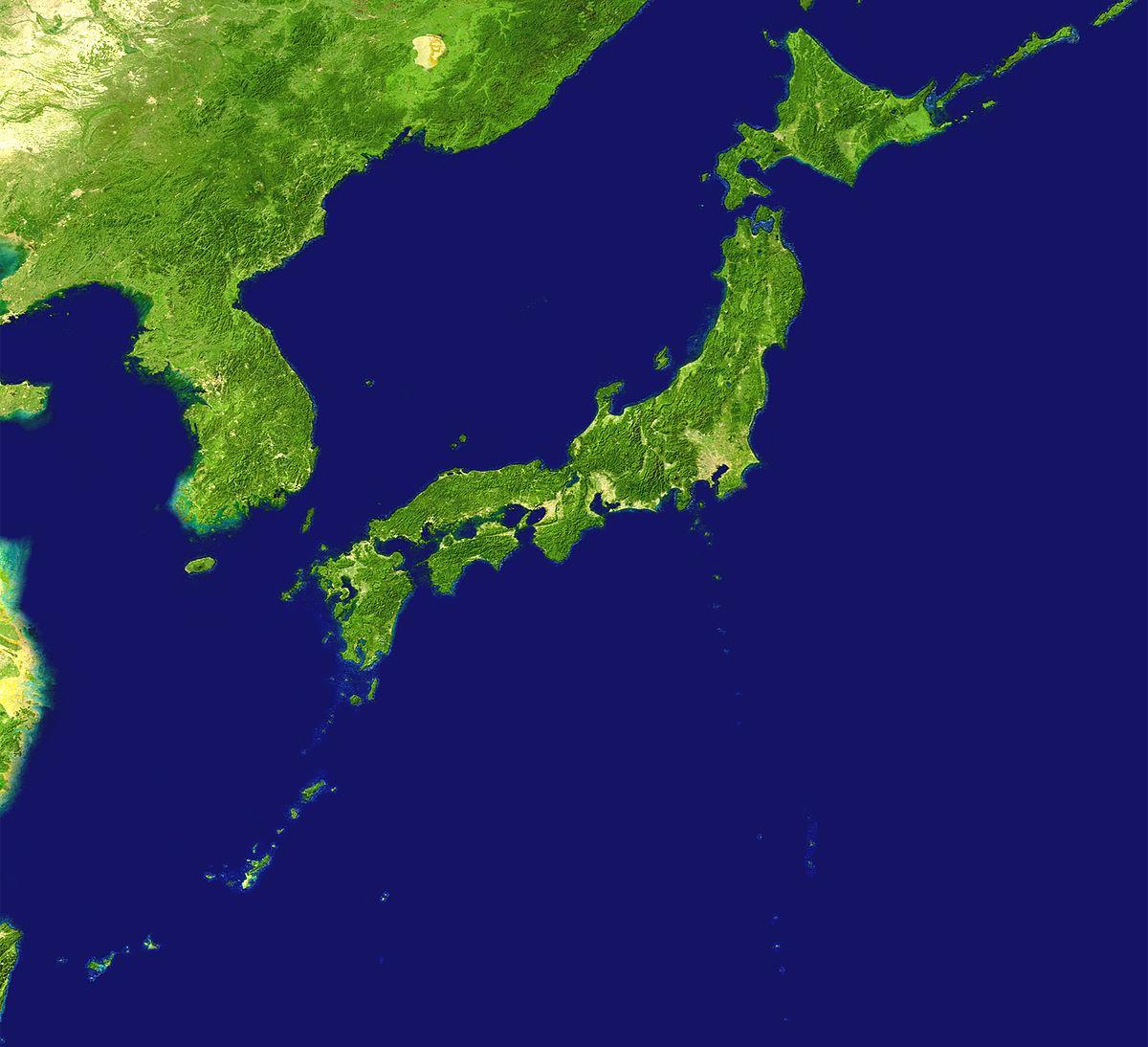 Mapa de vista del cielo de Japón