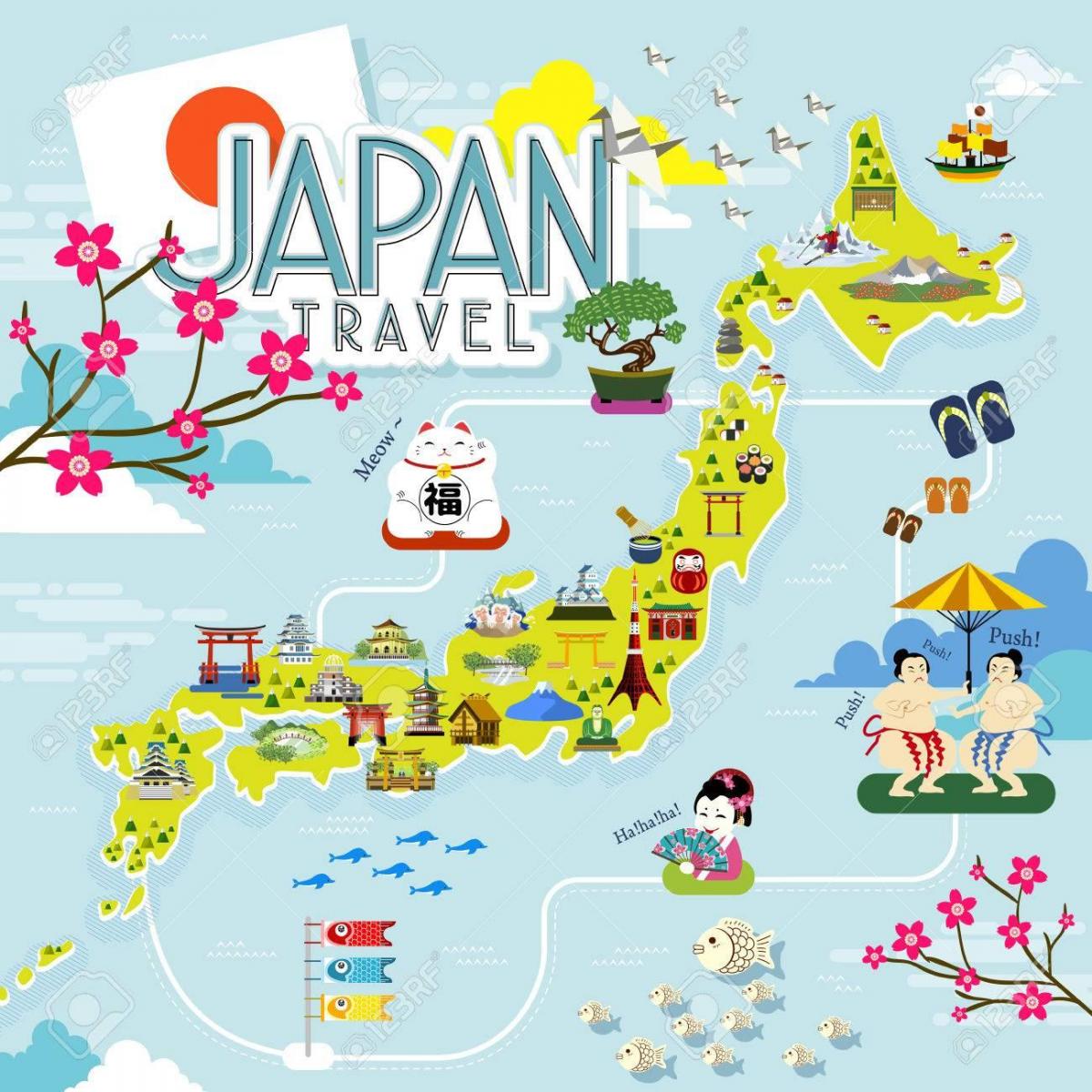 Mapa de viaje de Japón