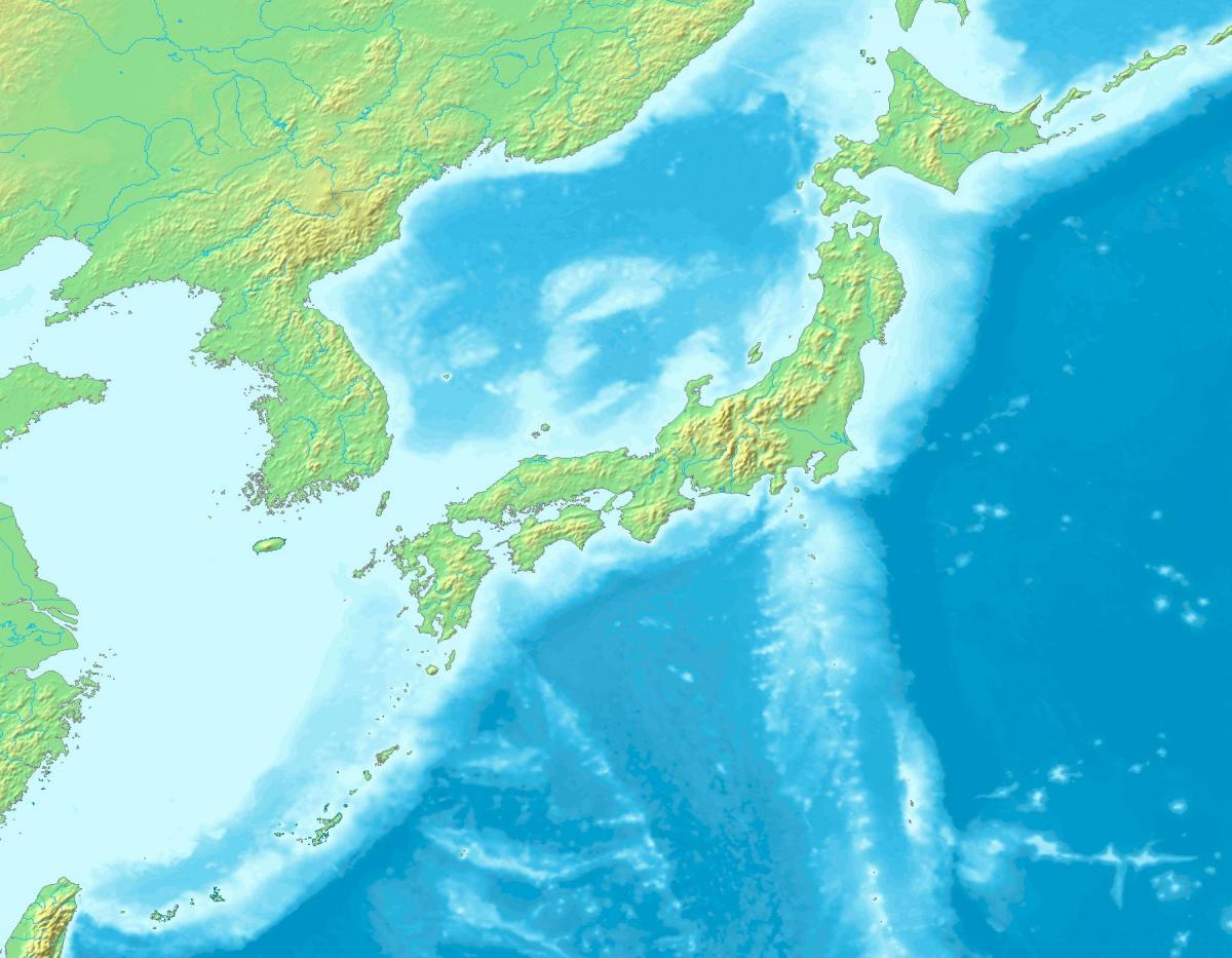 Mapa topográfico de Japón
